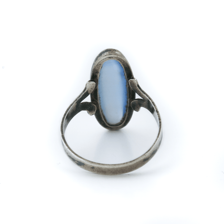 Silver x Long Blue Glass Navajo Ring - Kingdom Jewelry