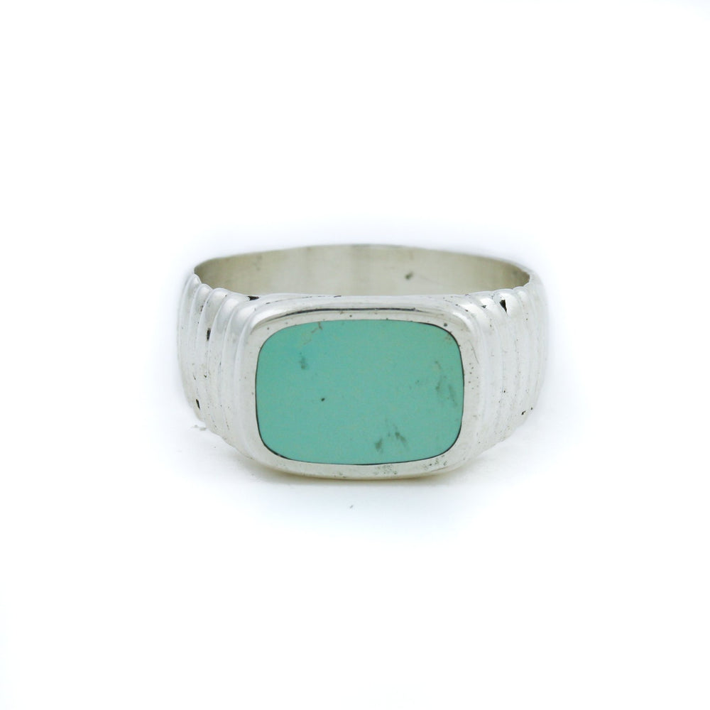 
                      
                        Silver x Mint Royston Turquoise Ridged Inlay - Kingdom Jewelry
                      
                    