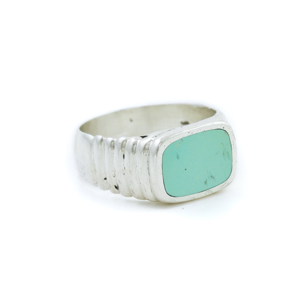 
                      
                        Silver x Mint Royston Turquoise Ridged Inlay - Kingdom Jewelry
                      
                    