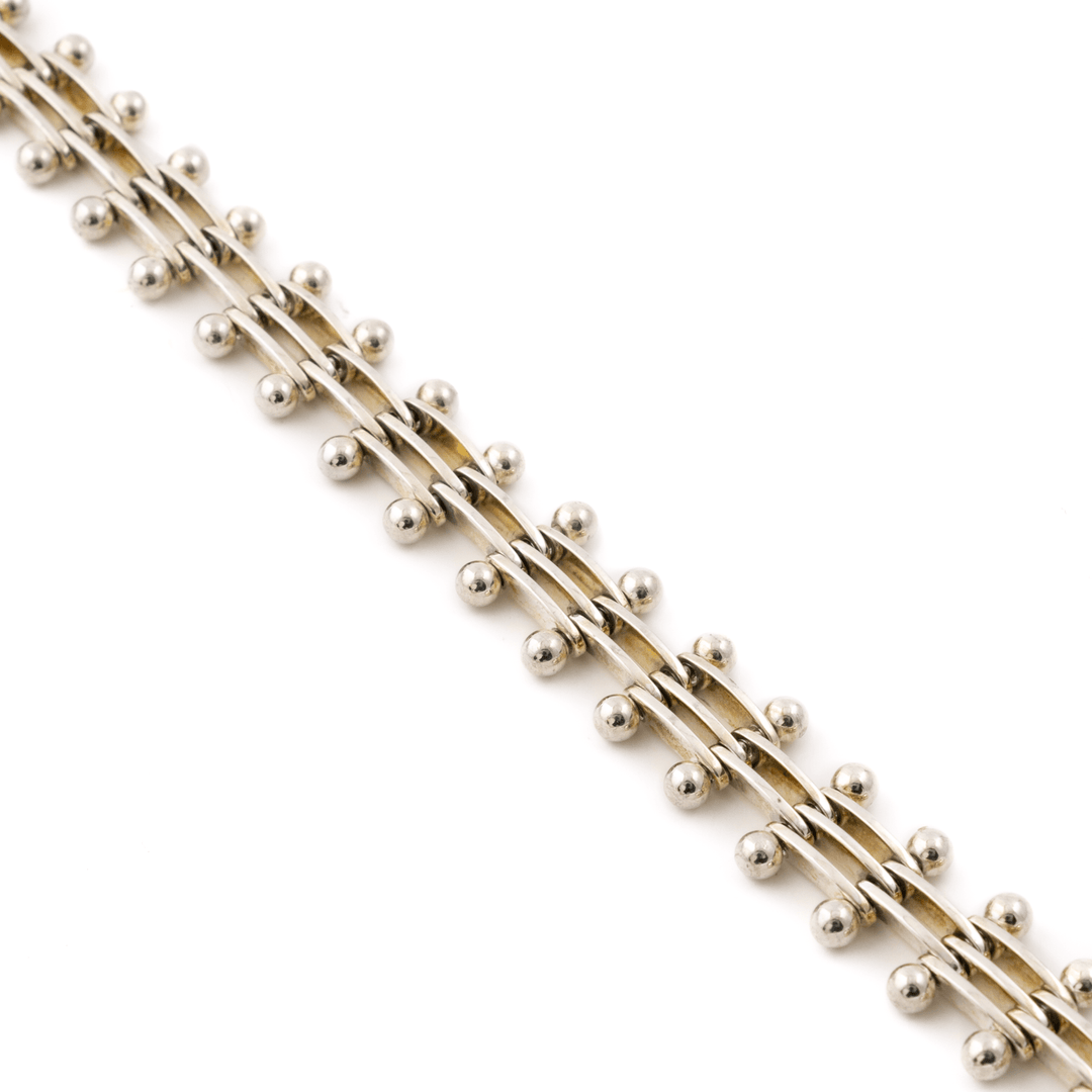 Silver x Modernist 1960's Taxco Gate - Link Bracelet - Kingdom Jewelry
