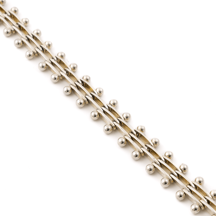 Silver x Modernist 1960's Taxco Gate - Link Bracelet - Kingdom Jewelry