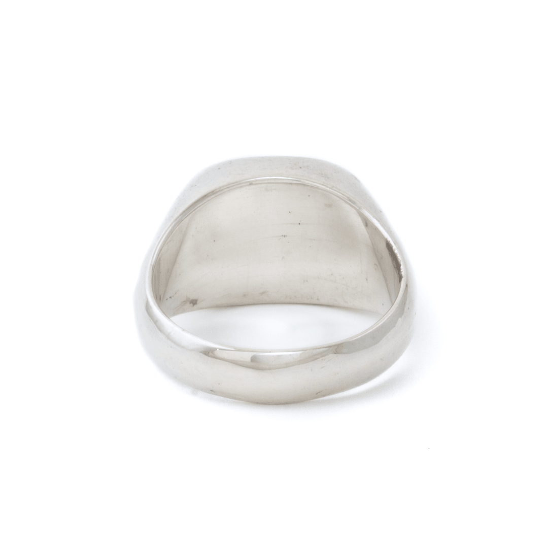 Silver x Native Silver Cushion Inlay Signet - Kingdom Jewelry