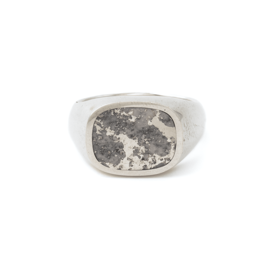 Silver x Native Silver Cushion Inlay Signet - Kingdom Jewelry