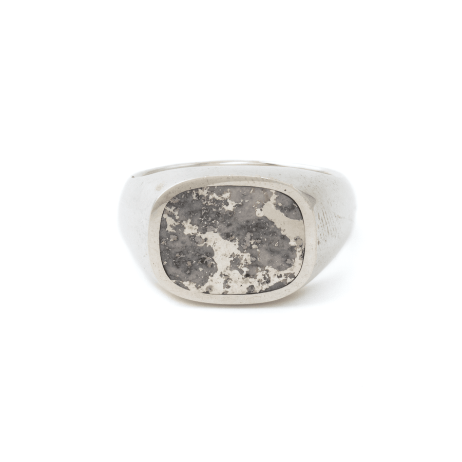 Silver x Native Silver Cushion Inlay Signet - Kingdom Jewelry