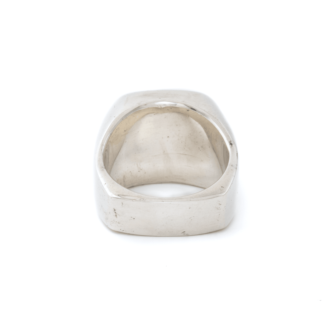 Silver x Native Silver Large Euro Inlay Signet - Kingdom Jewelry