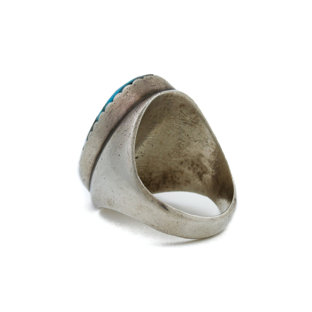 
                      
                        Silver x Oval - Cut 1970's Kingman Turquoise Navajo Ring - Kingdom Jewelry
                      
                    