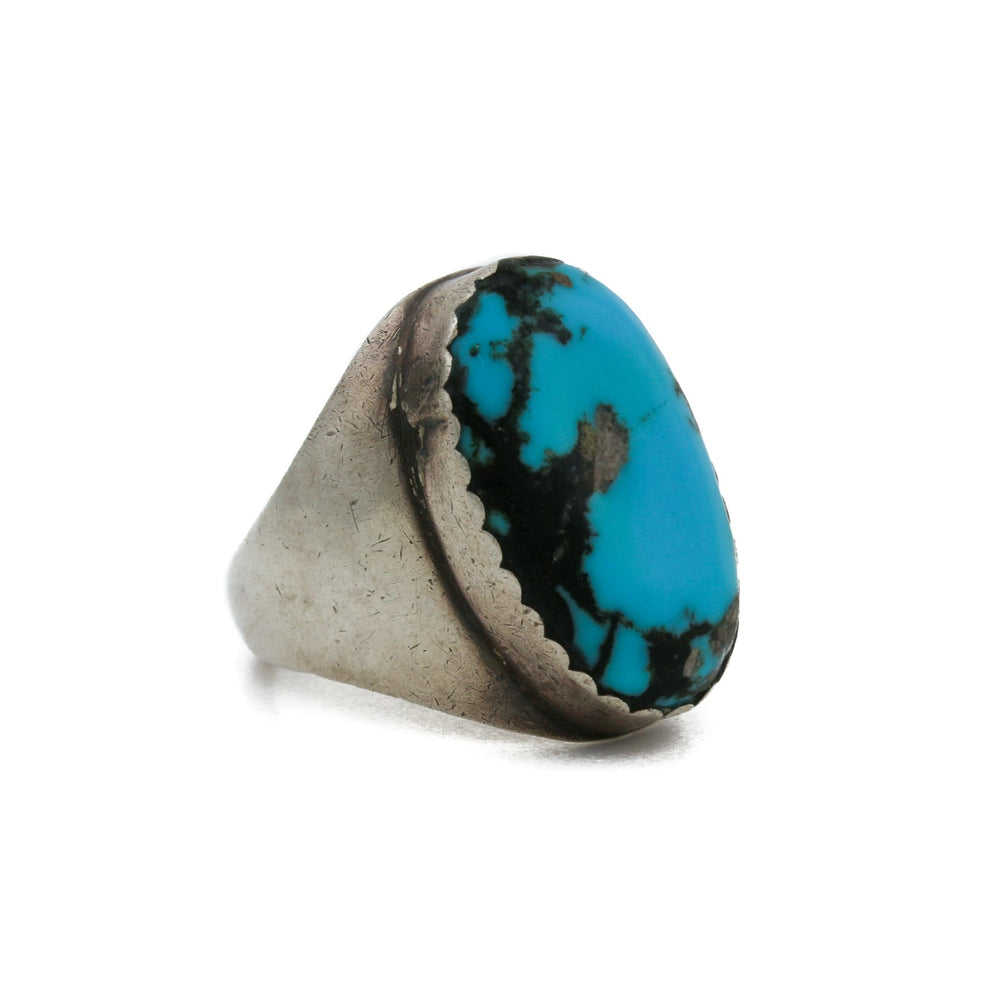 
                      
                        Silver x Oval - Cut 1970's Kingman Turquoise Navajo Ring - Kingdom Jewelry
                      
                    