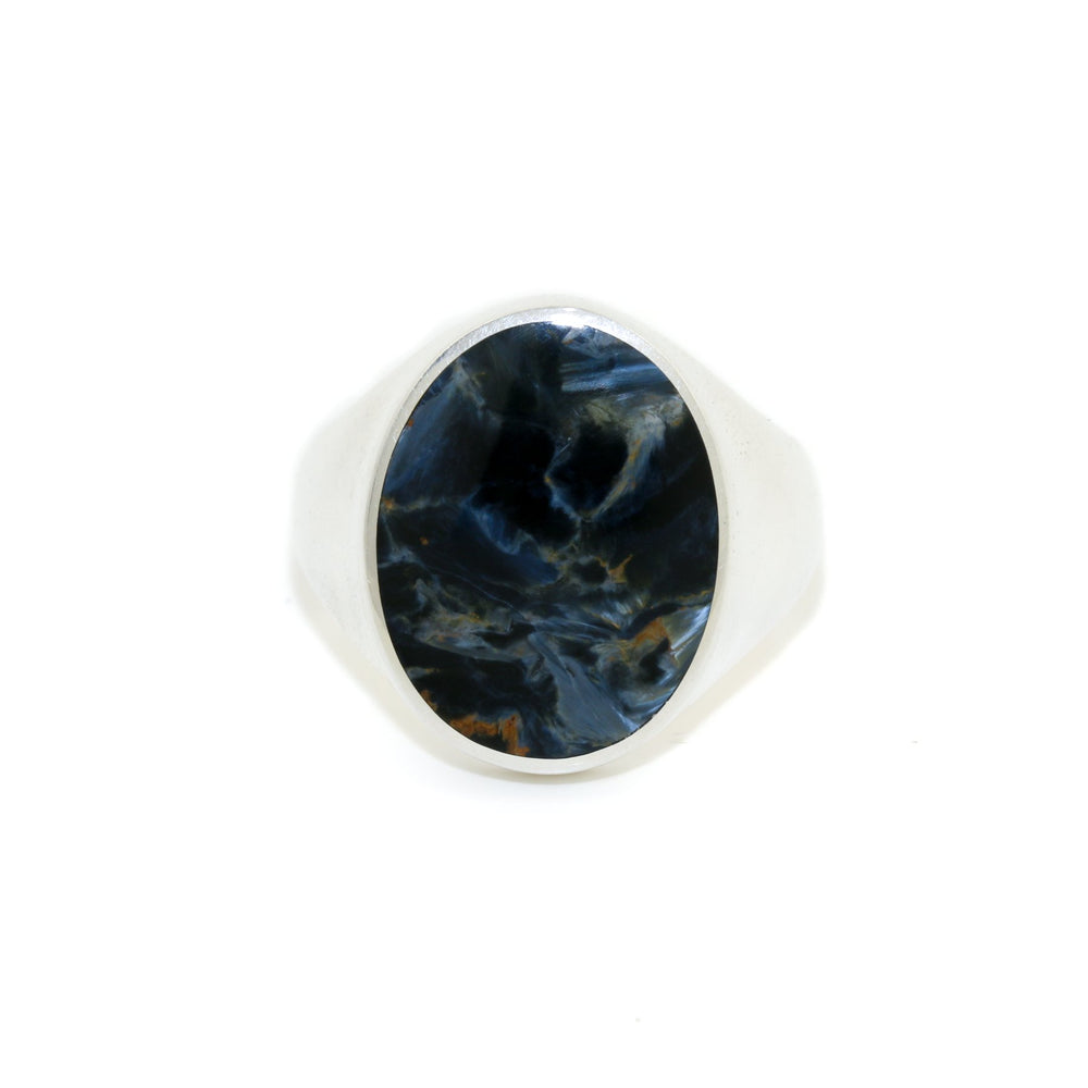 
                      
                        Silver x Oval Pietersite Inlay Signet - Kingdom Jewelry
                      
                    