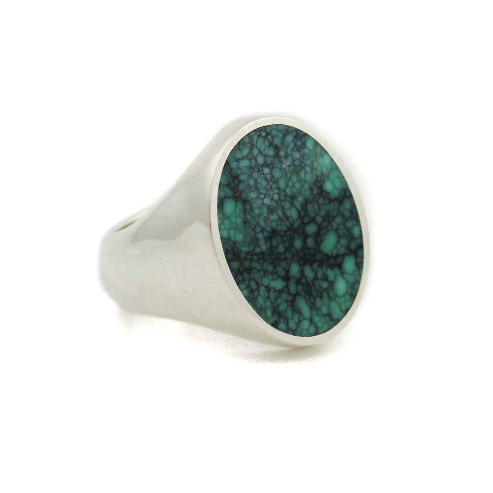 
                  
                    Silver x Oval Variscite Inlay Signet - Kingdom Jewelry
                  
                