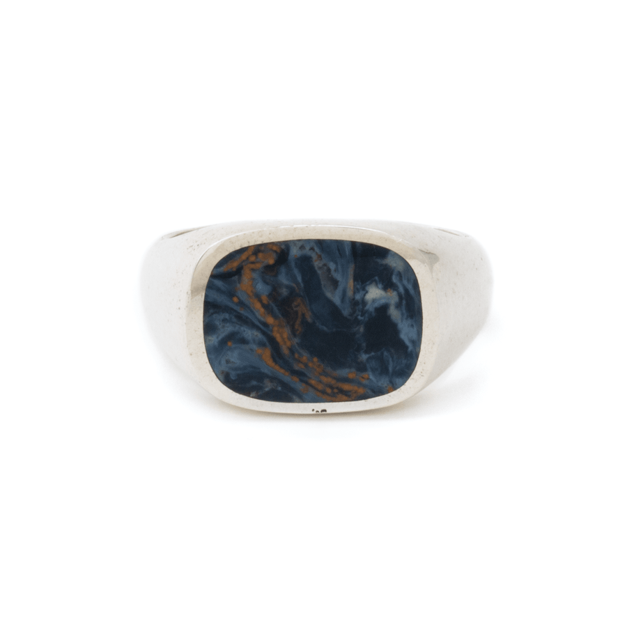 Silver x Pietersite Cushion Inlay Ring - Kingdom Jewelry