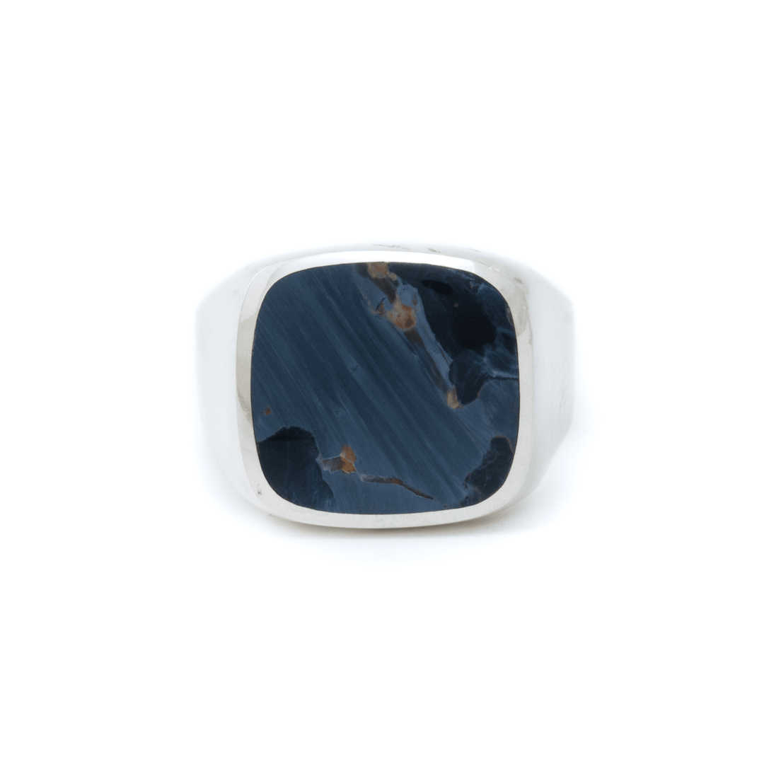 Silver x Pietersite Euro Inlay Ring - Kingdom Jewelry