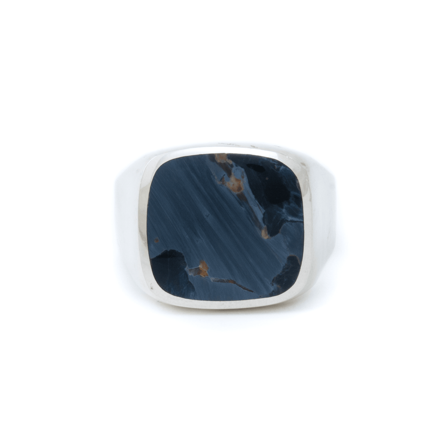 Silver x Pietersite Euro Inlay Ring - Kingdom Jewelry