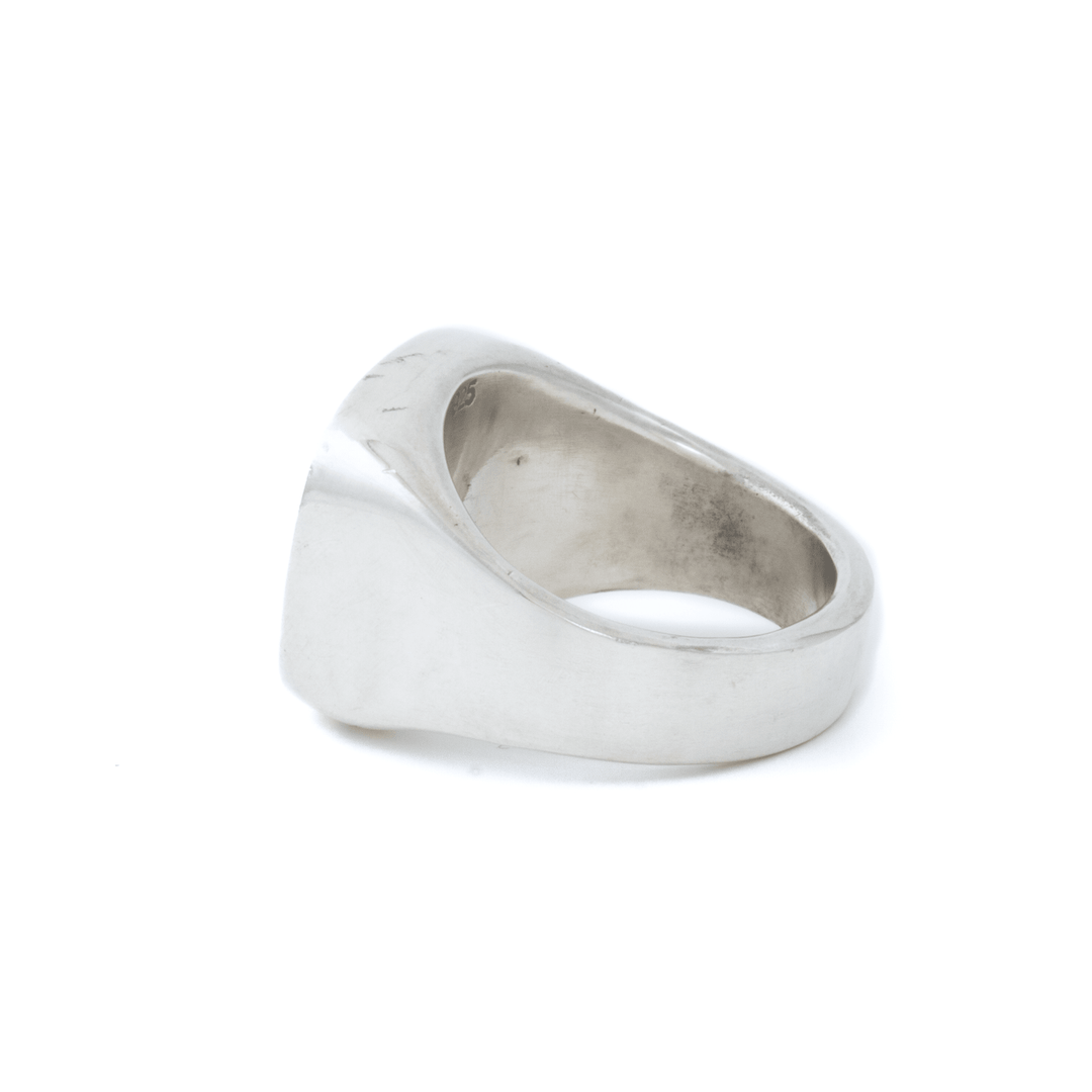 Silver x Pietersite Euro - Square Inlay Signet - Kingdom Jewelry