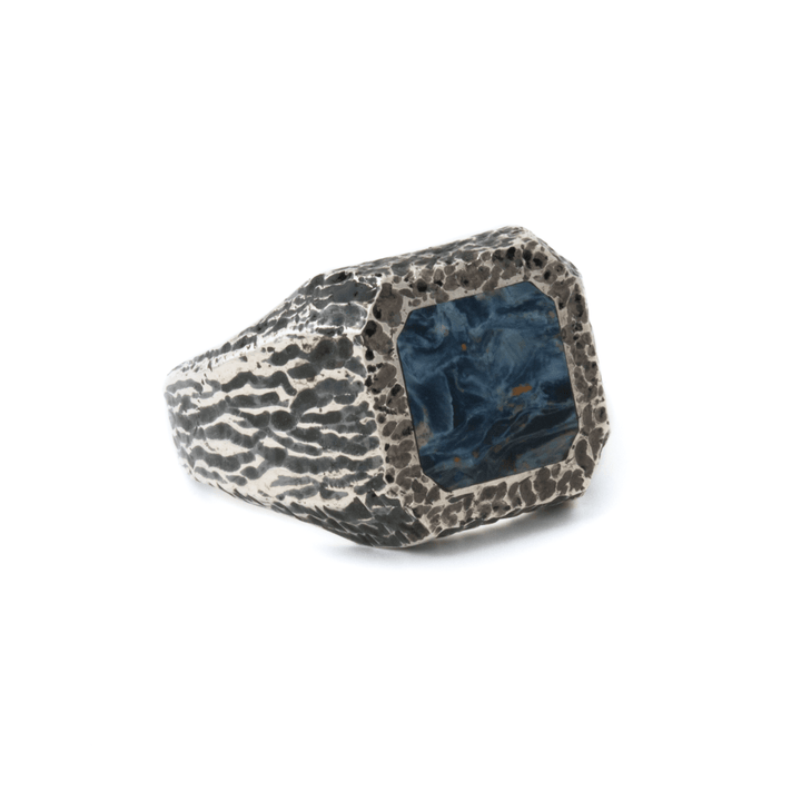 Silver x Pietersite Textured Men's Inlay - Kingdom Jewelry