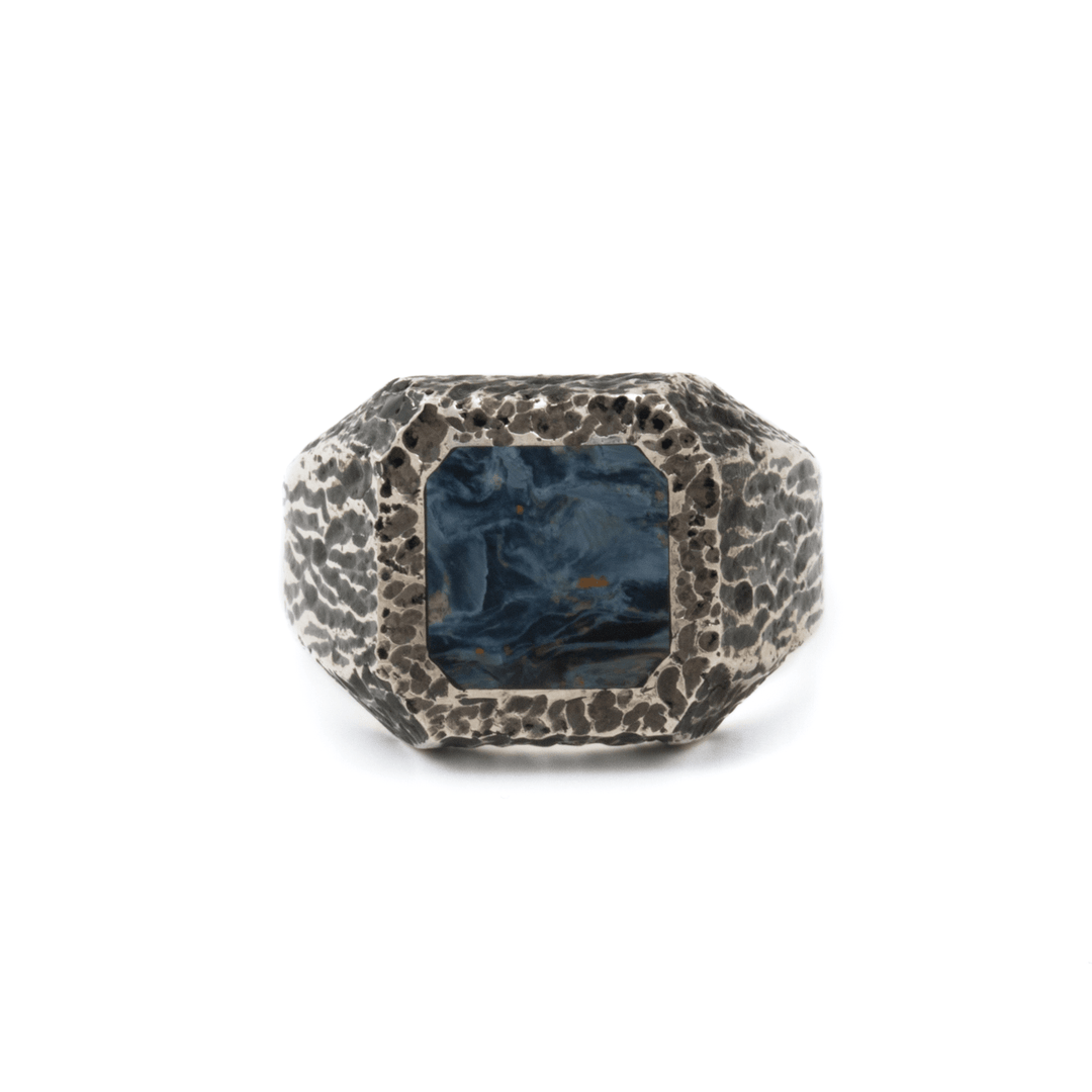 Silver x Pietersite Textured Men's Inlay - Kingdom Jewelry