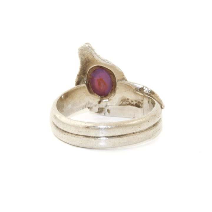Silver x Purple Star Sapphire Cobra Signet - Kingdom Jewelry