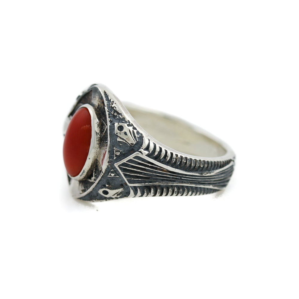 
                      
                        Silver x Red Coral "St. Augustine" Ring - Kingdom Jewelry
                      
                    