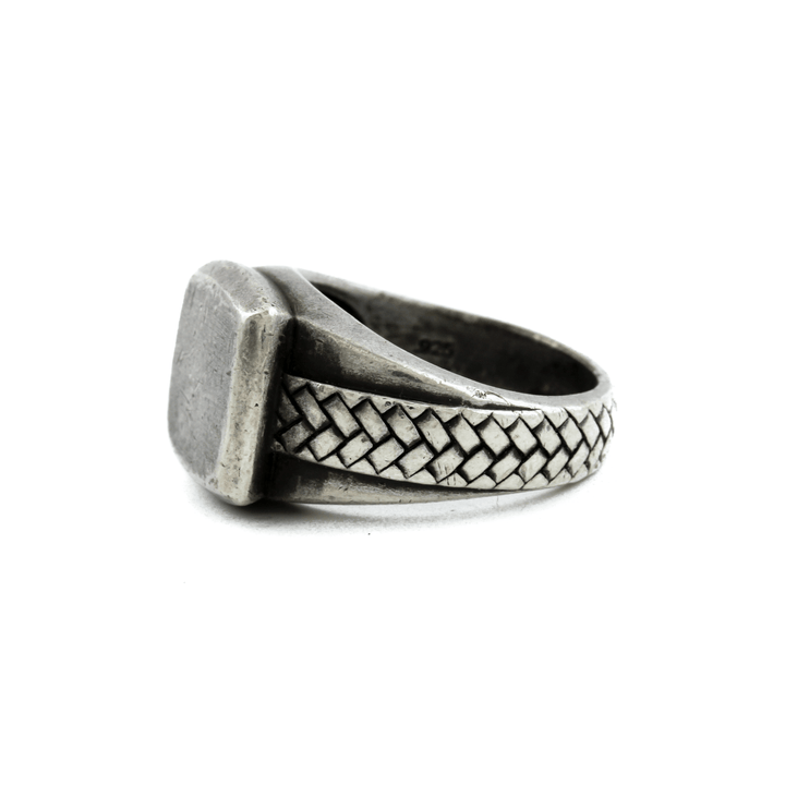 Silver x Reworked 1970's "Basket Weave" Signet - Kingdom Jewelry