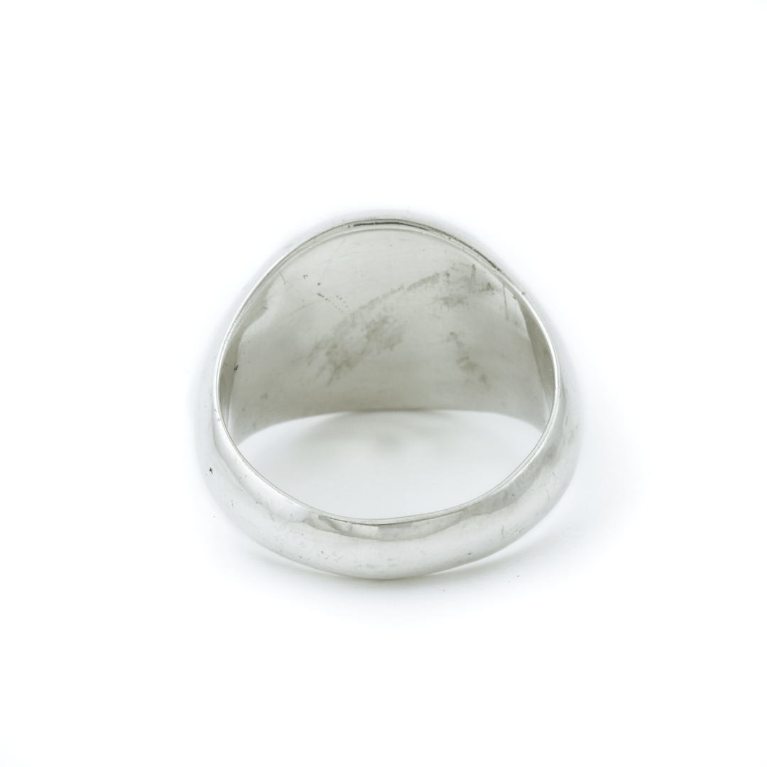 Silver x Round - Cut Pietersite Inlay Signet - Kingdom Jewelry