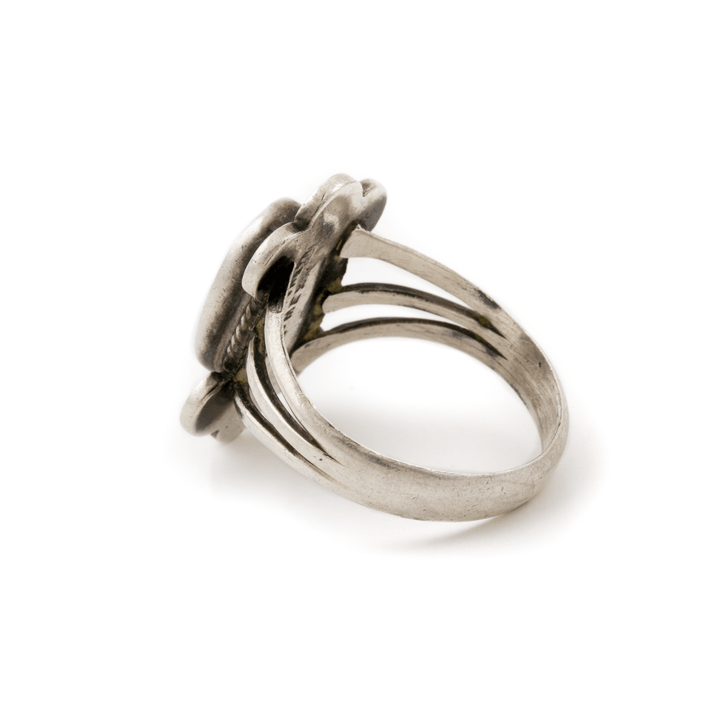 Silver x Scalloped 1960's Reconstituted Turquoise Taxco Ring - Kingdom Jewelry