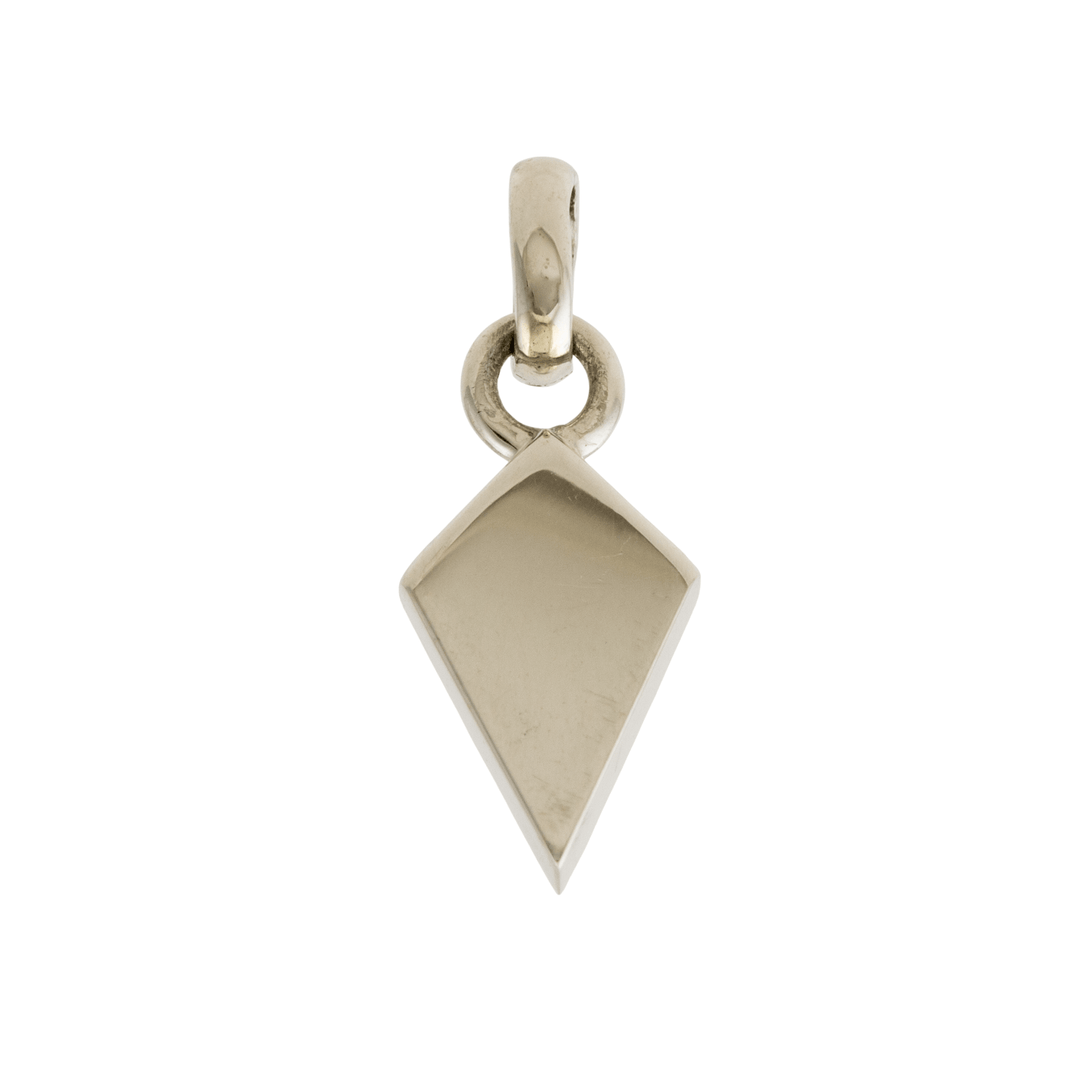 Silver x Sleek Kite - Shaped Chrysoprase Pendant - Kingdom Jewelry