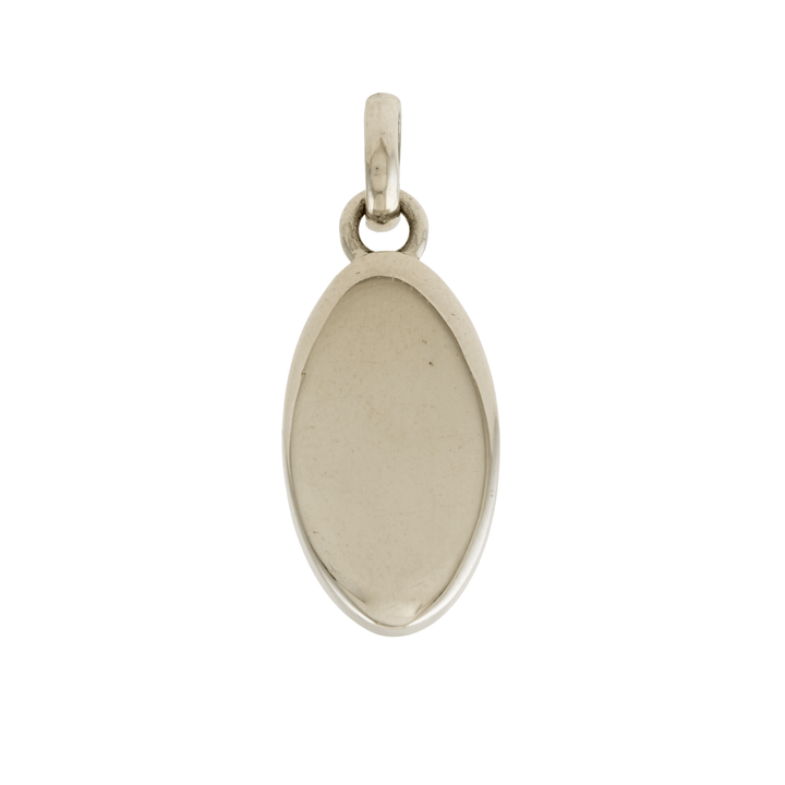 Silver x Sleek Oval Chrysoprase Pendant - Kingdom Jewelry