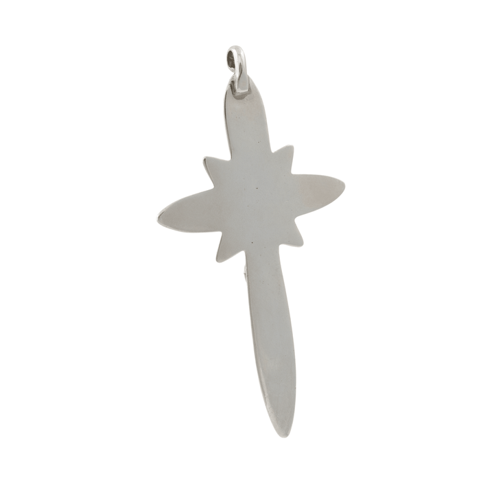 Silver x Snake - Eye Kingman Turquoise Navajo Cross Pendant - Kingdom Jewelry