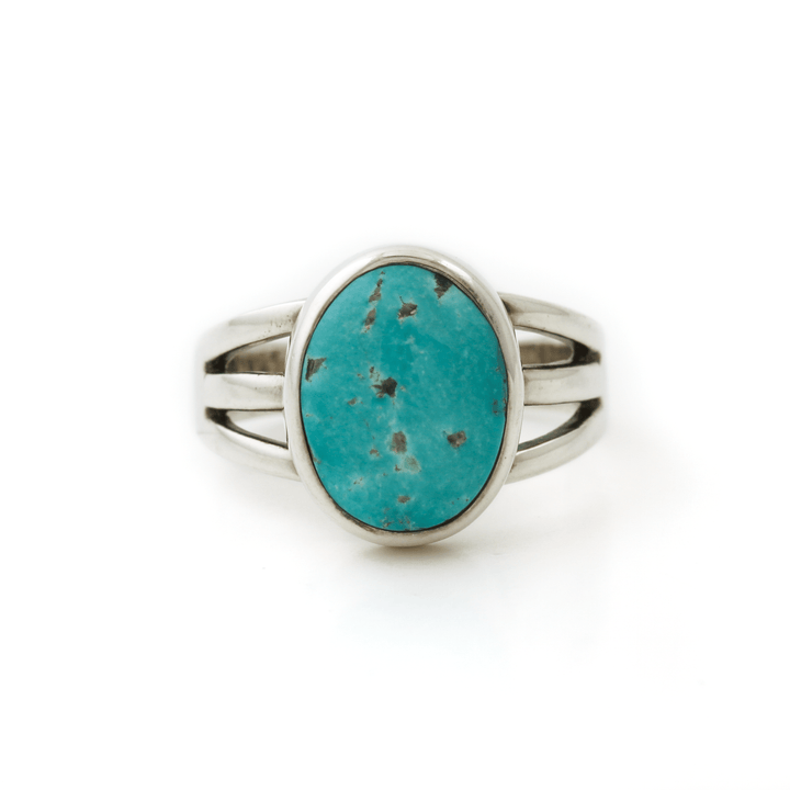 Silver x Split - Shank Royston Turquoise Oval Signet - Kingdom Jewelry