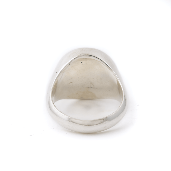 Silver x Tiger's Eye Round Inlay Signet - Kingdom Jewelry