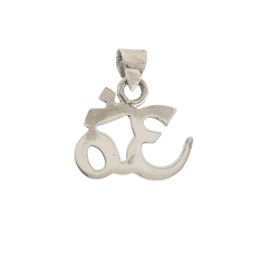 Silver x Traditional Om ॐ Symbol Charm Pendant - Kingdom Jewelry