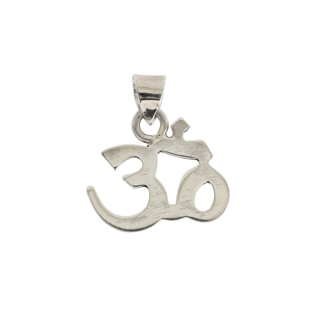 Silver x Traditional Om ॐ Symbol Charm Pendant - Kingdom Jewelry