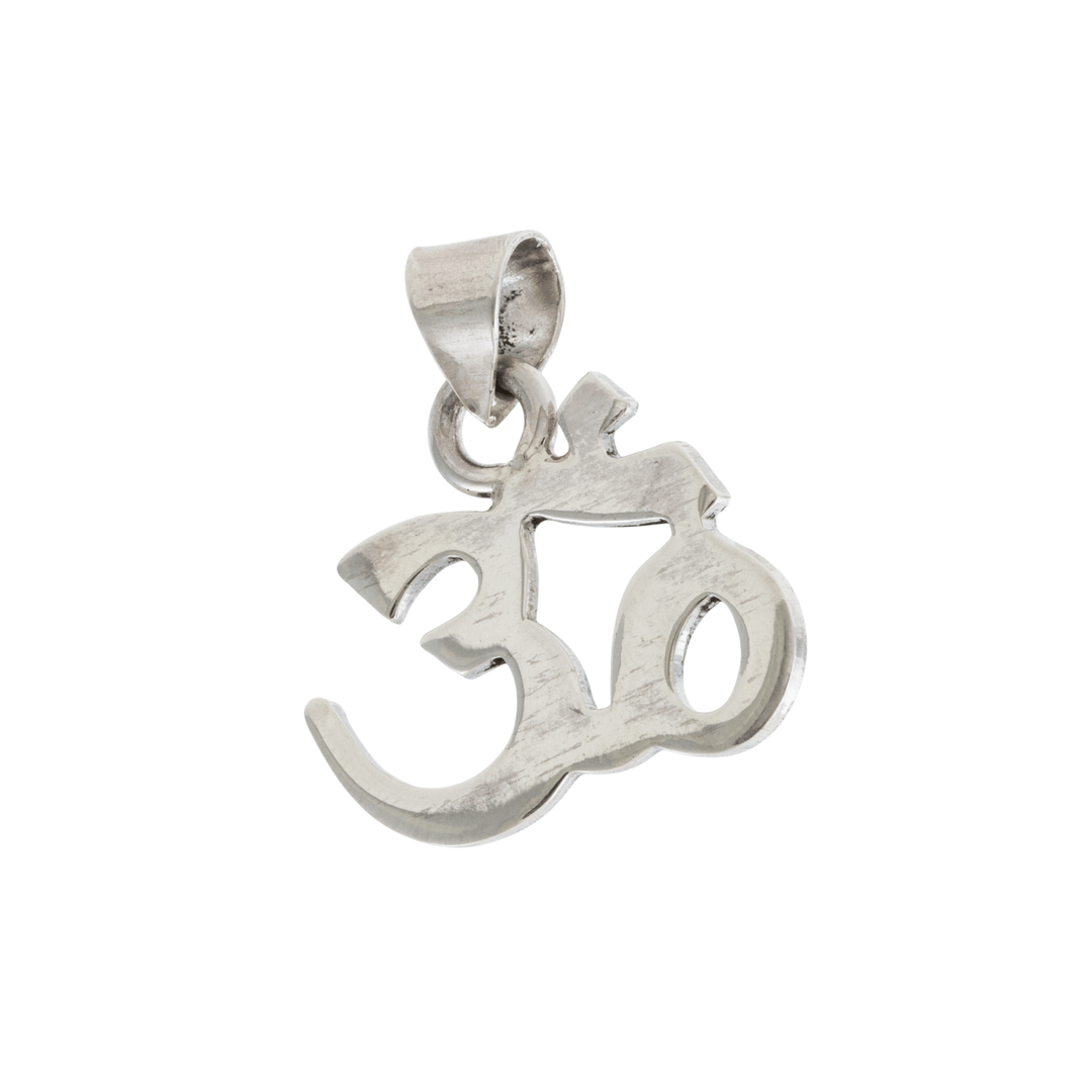 Silver x Traditional Om ॐ Symbol Charm Pendant - Kingdom Jewelry