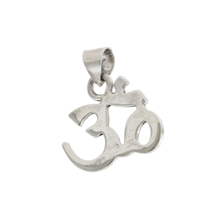 Silver x Traditional Om ॐ Symbol Charm Pendant - Kingdom Jewelry