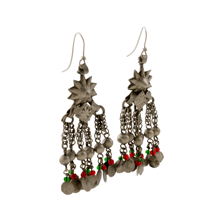 Silver x Traditional Pashtun Afghani Tribal Dangle Earrings - Kingdom Jewelry