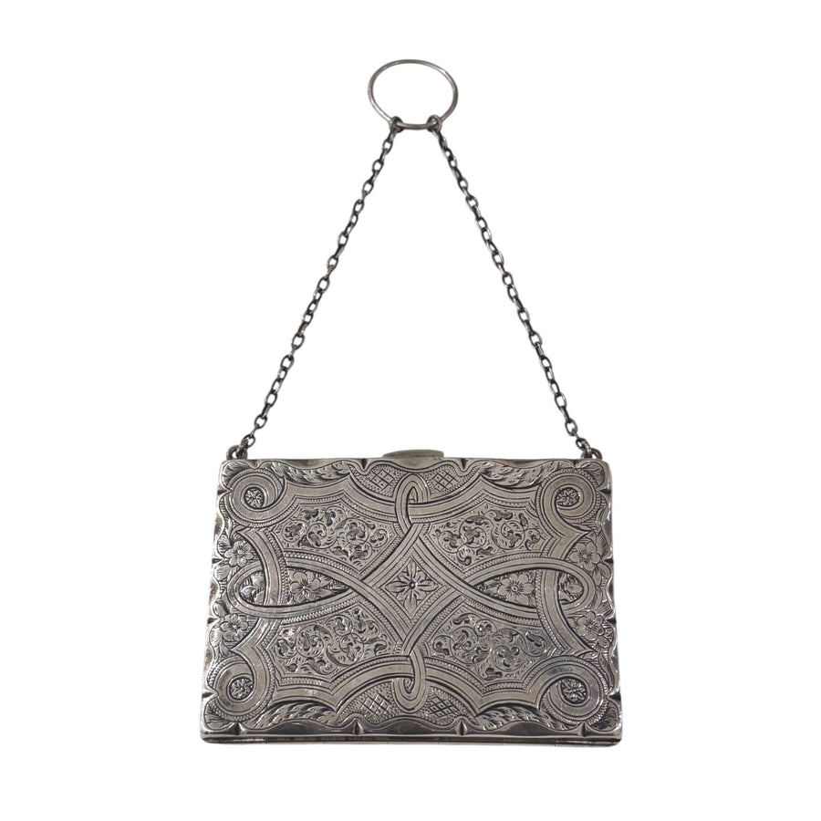 Silver x Victorian 1860's Monogram Filigree Coin Purse - Kingdom Jewelry