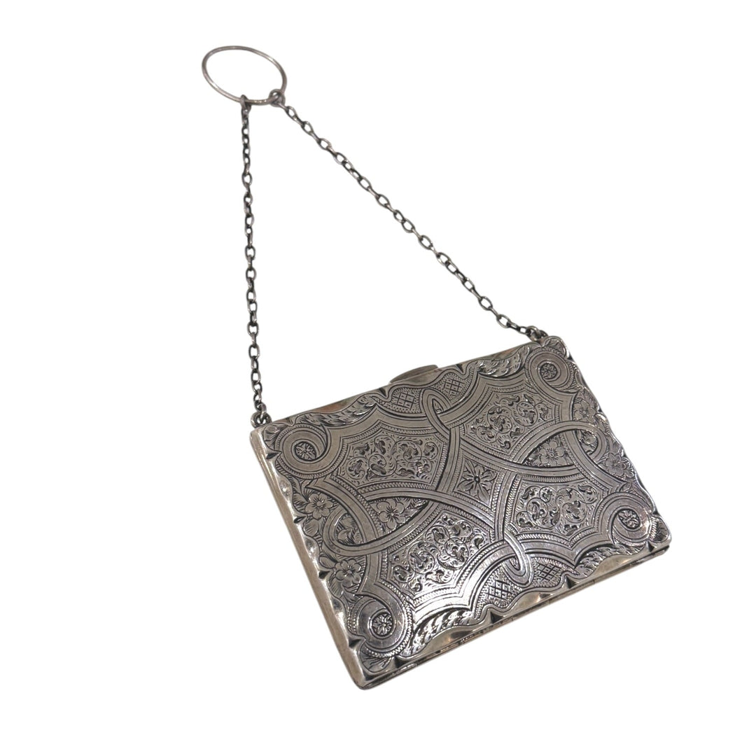 Silver x Victorian 1860's Monogram Filigree Coin Purse - Kingdom Jewelry