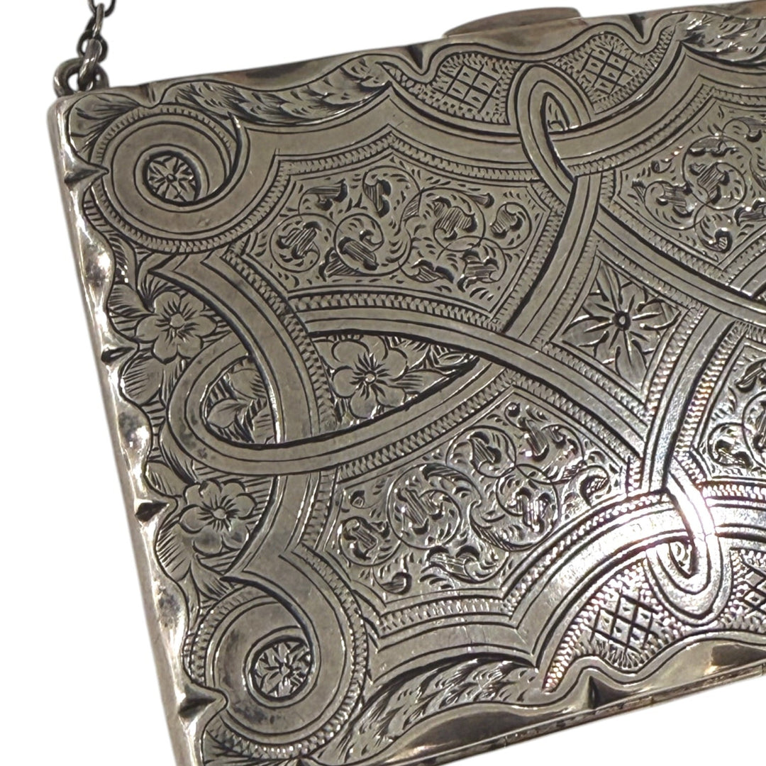 Silver x Victorian 1860's Monogram Filigree Coin Purse - Kingdom Jewelry
