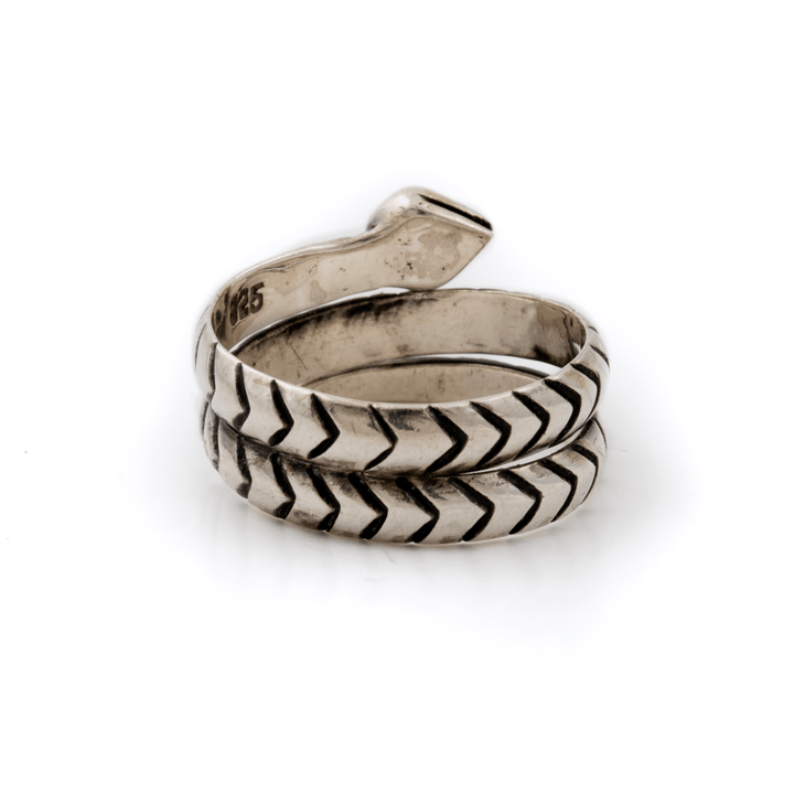 Silver x Vintage 1970's Coiled Snake Taxco Ring - Kingdom Jewelry