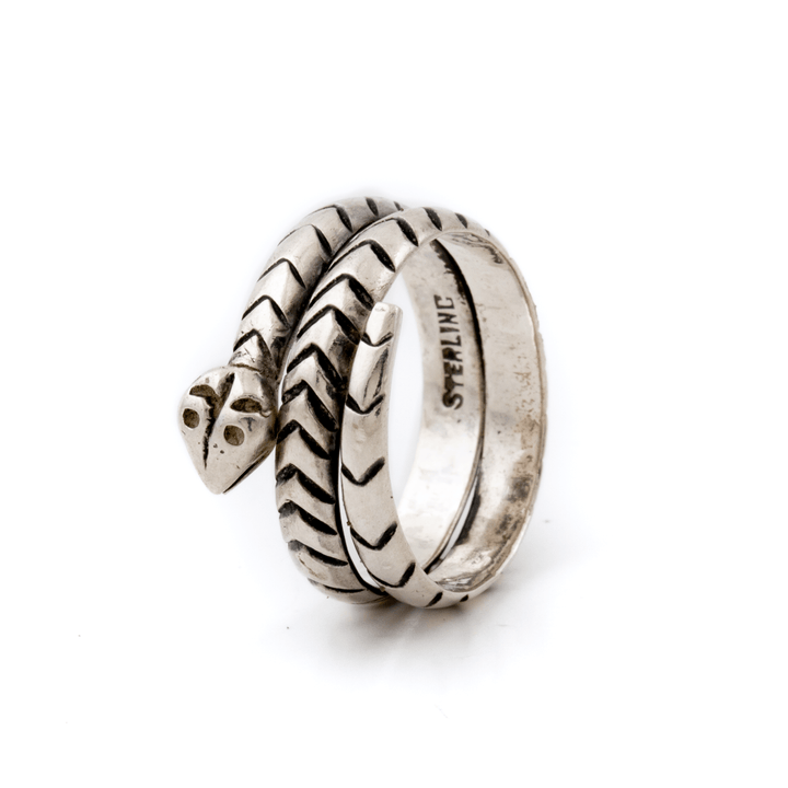 Silver x Vintage 1970's Coiled Snake Taxco Ring - Kingdom Jewelry