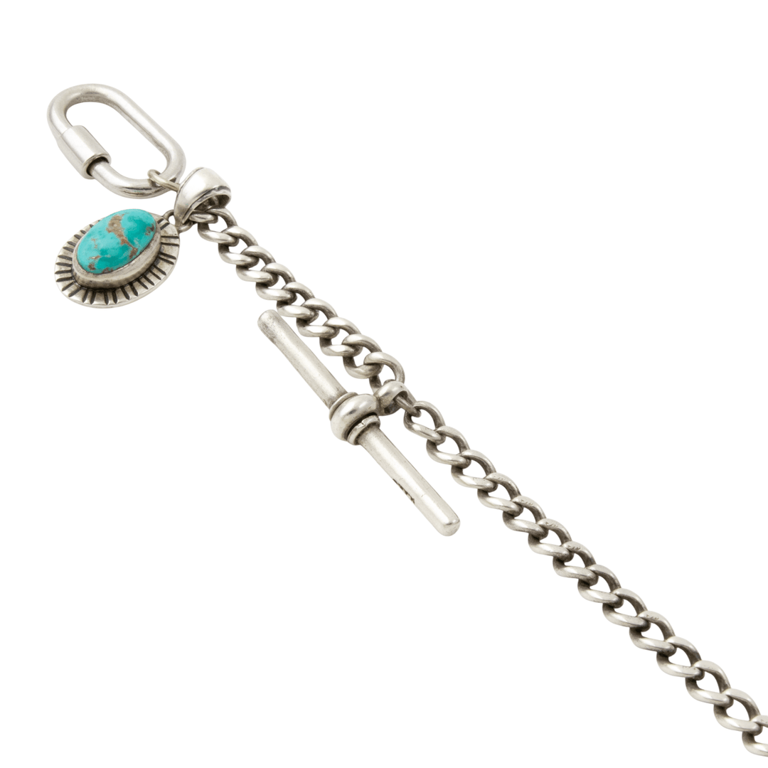 Silver x Vintage Curb Link Dog - Claw & T - Bar Watch Chain - Kingdom Jewelry