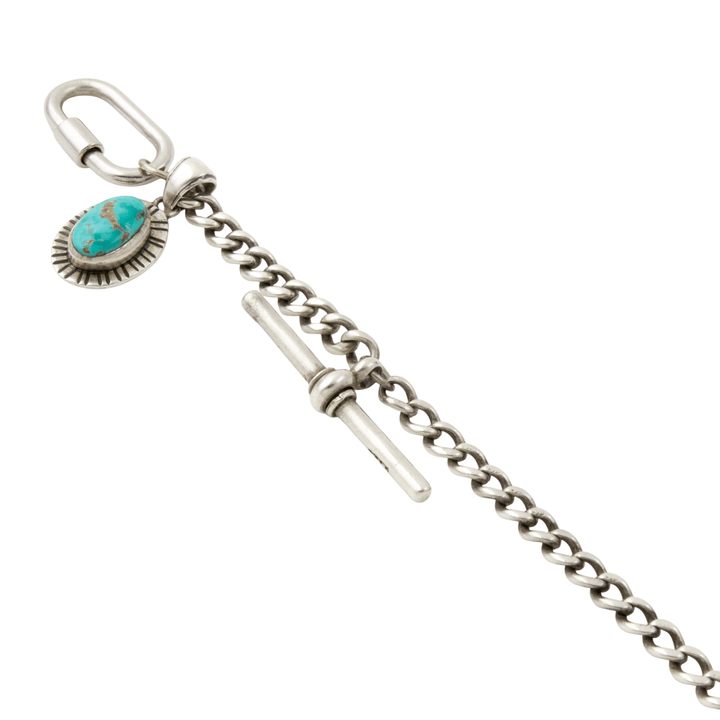 Silver x Vintage Curb Link Dog - Claw & T - Bar Watch Chain - Kingdom Jewelry