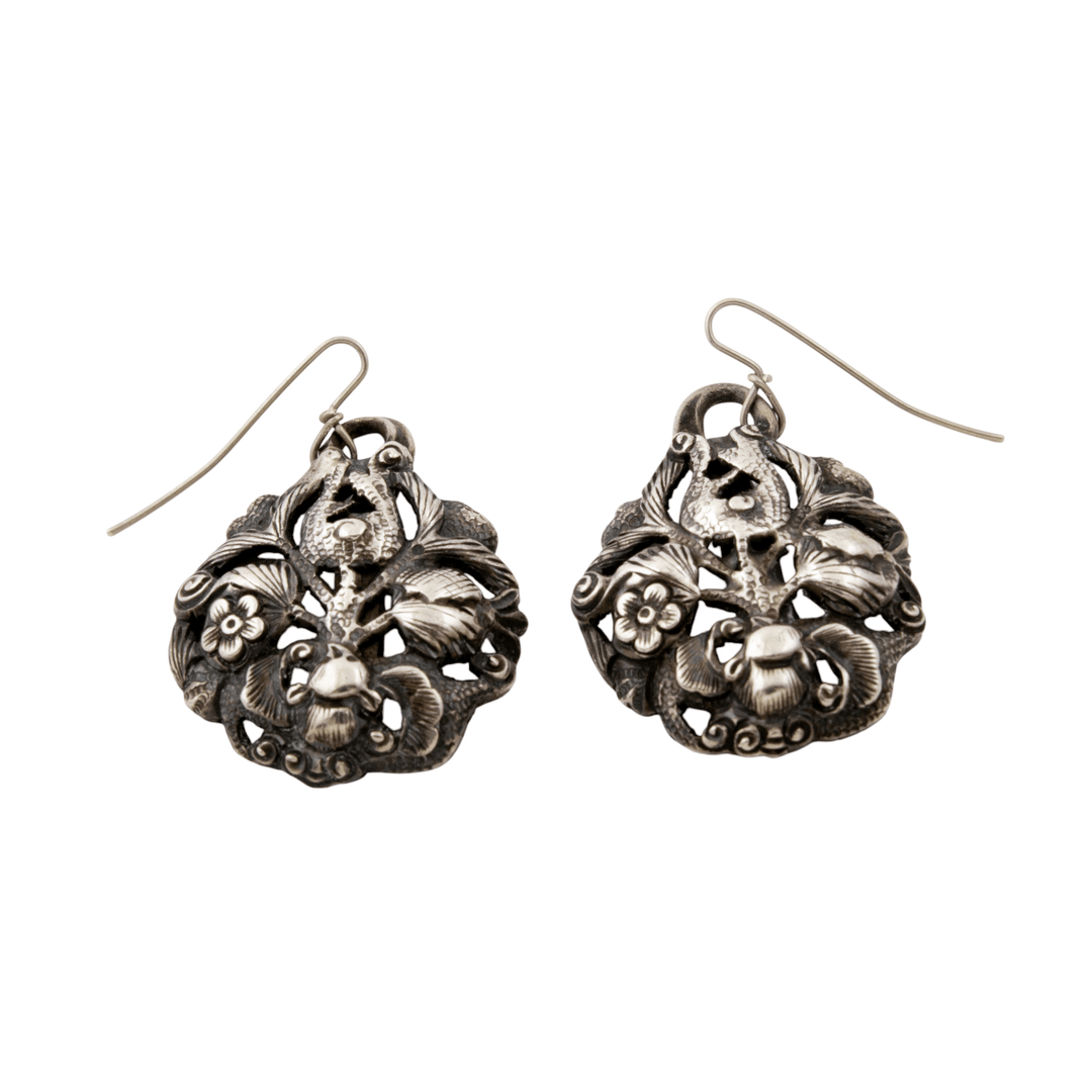 Silver x Vintage Georgian "Earthly Delights" Floral Earrings - Kingdom Jewelry