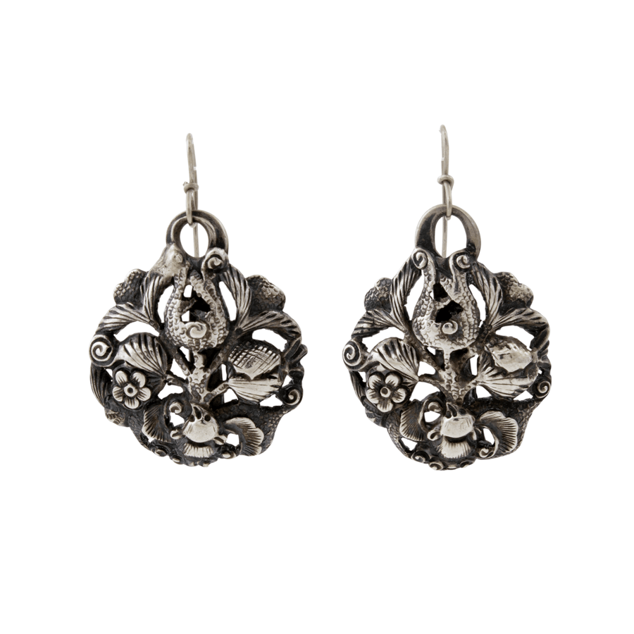 Silver x Vintage Georgian "Earthly Delights" Floral Earrings - Kingdom Jewelry