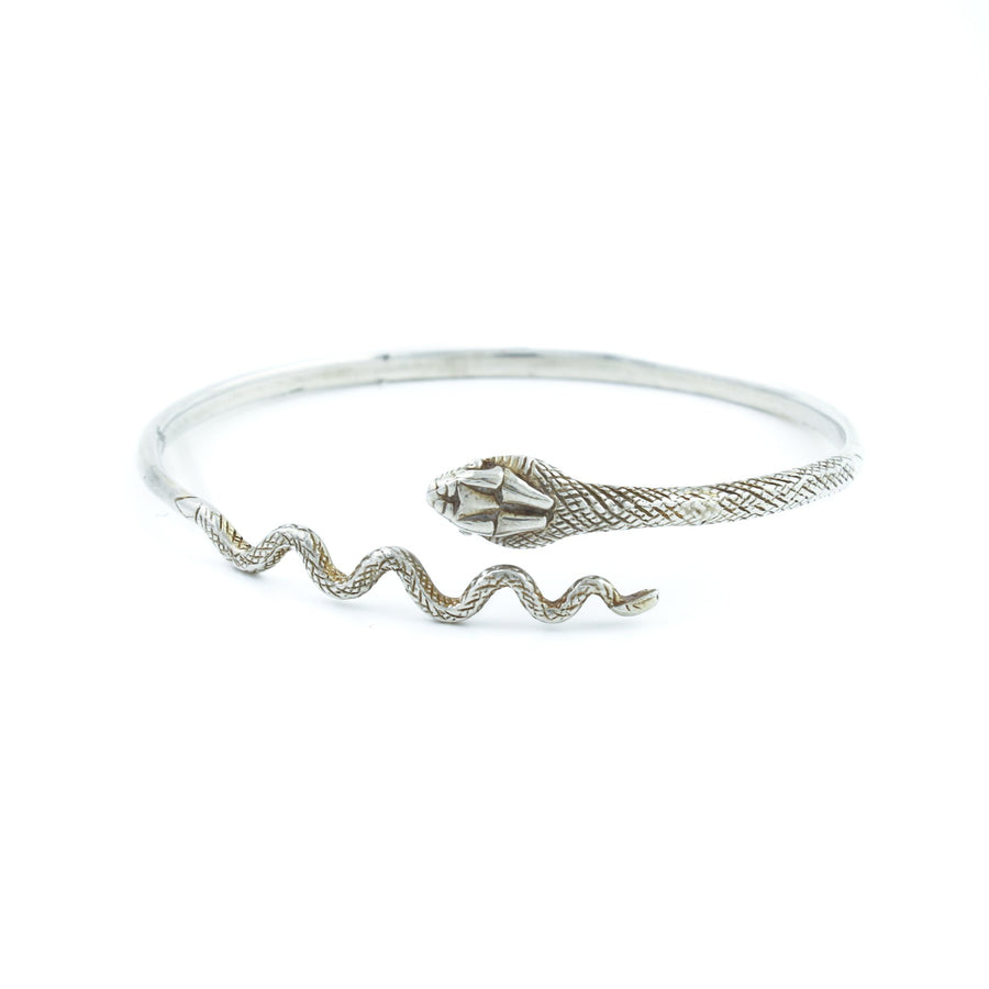 Silver x Vintage Mexican Rattlesnake Bangle - Kingdom Jewelry