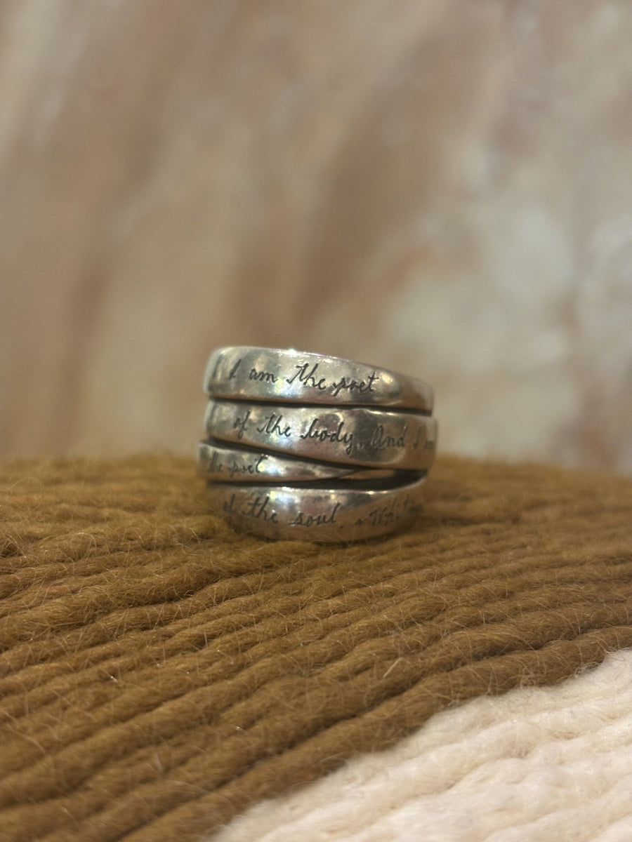 Silver x "Walt Whitman" Engraved Quote Ring - Kingdom Jewelry