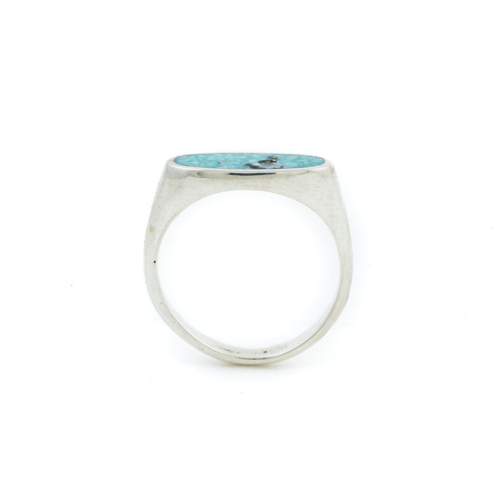 Silver x Water White Turquoise Pill Inlay - Kingdom Jewelry