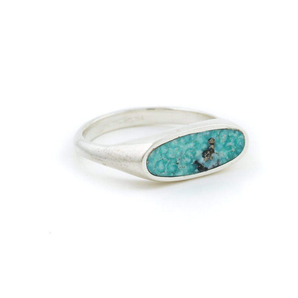 
                      
                        Silver x Water White Turquoise Pill Inlay - Kingdom Jewelry
                      
                    