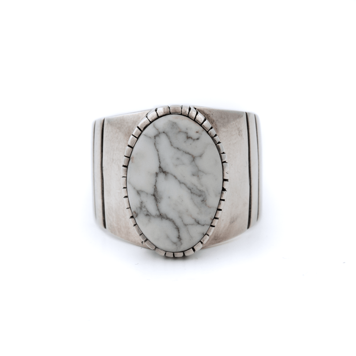 Silver x White Buffalo "MK I" Signet - Kingdom Jewelry