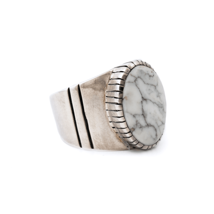 Silver x White Buffalo "MK I" Signet - Kingdom Jewelry