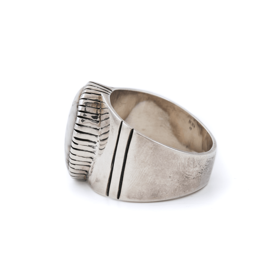 Silver x White Buffalo "MK I" Signet - Kingdom Jewelry